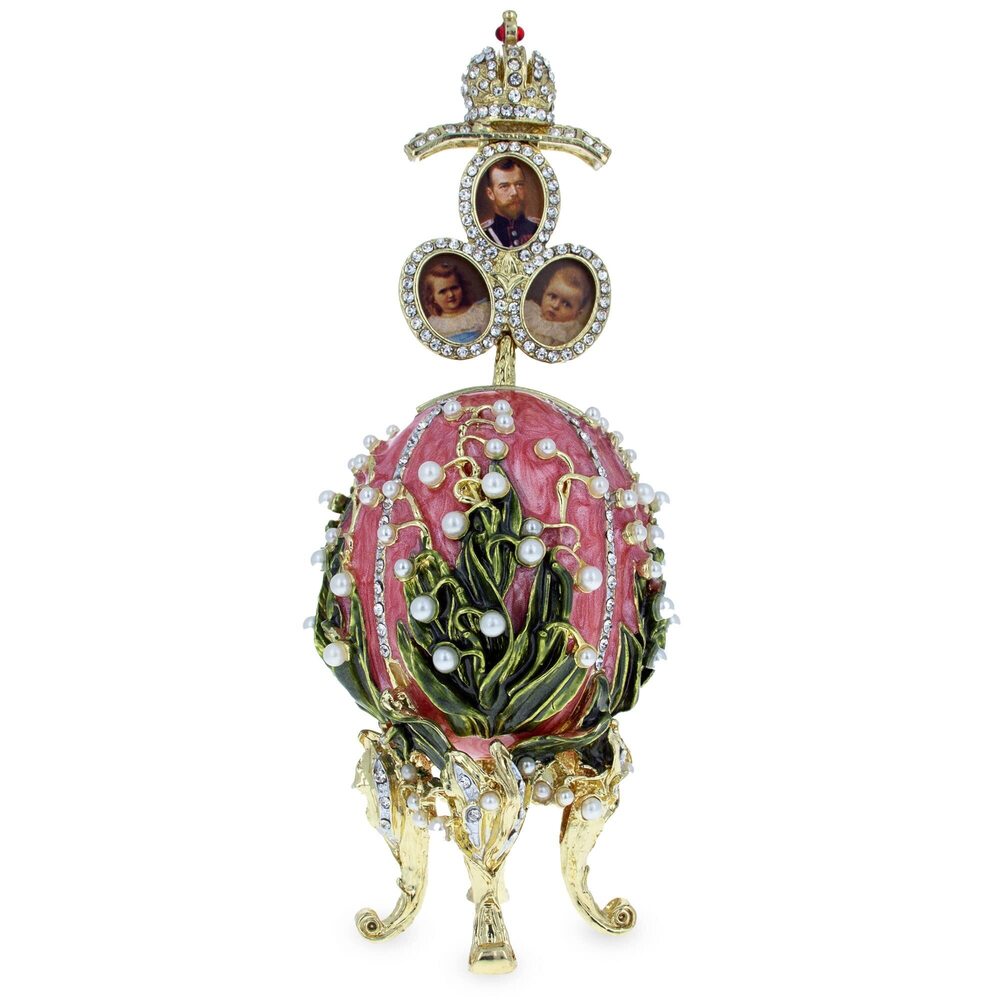 1702 1898 Lilies of The Valley Musical Royal Imperial Easter Egg 6.3 Inches